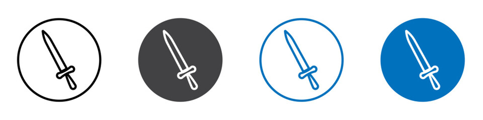 Sword icon Logo sign in thin line outline