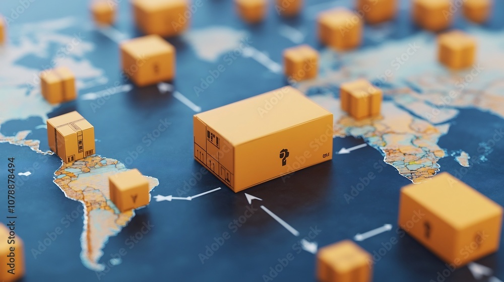 Poster supplier coordination network - supply chain visualization with 3d cube