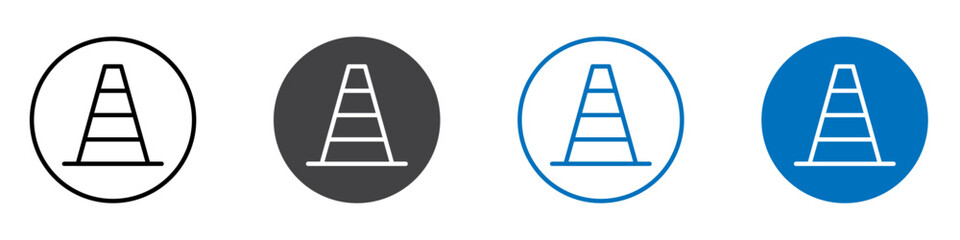 Traffic cone icon Logo sign in thin line outline