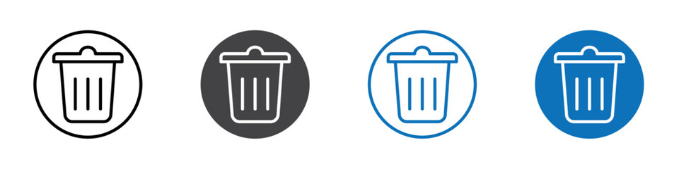 Trash icon Logo sign in thin line outline