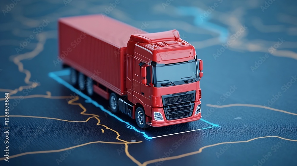 Poster real-time freight gps tracking with dynamic route overlay on 3d map