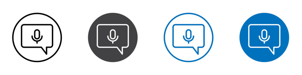Voice message icon Logo sign in thin line outline