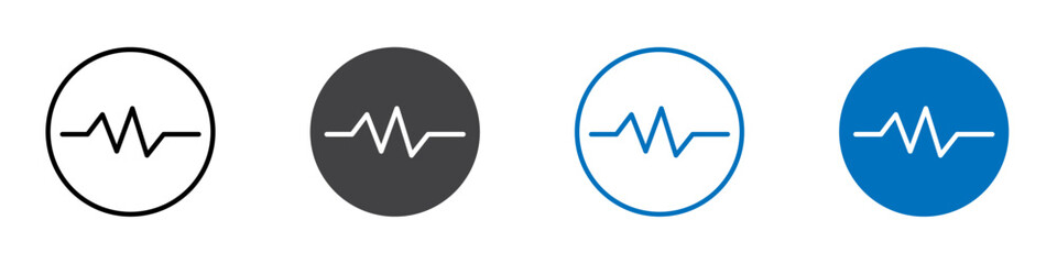 Waves icon Logo sign in thin line outline