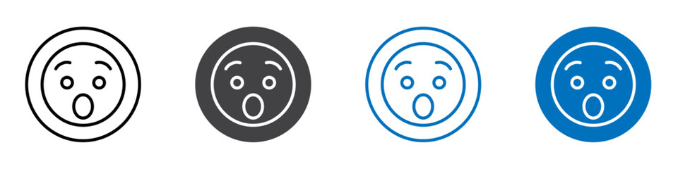 Wow emoji icon Logo sign in thin line outline