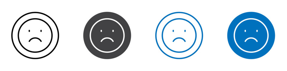 Worried icon Logo sign in thin line outline