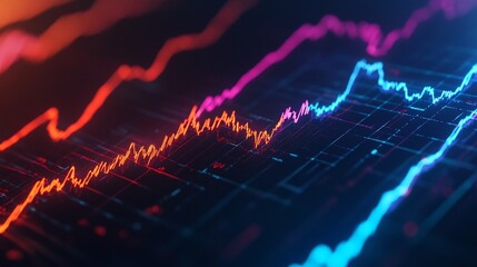 Fototapeta premium Plummeting Financial Outlook:Distressed Market Graph Visualizing Negative Cash Flow Trends