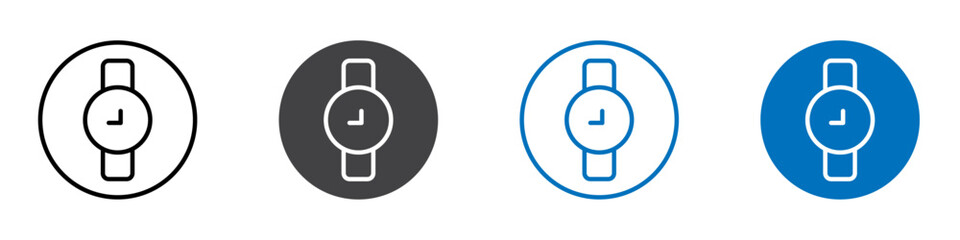 Wristwatch icon Logo sign in thin line outline
