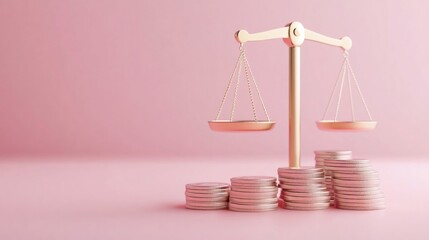 Liquidity Analysis with Balance Scales and Financial Icons in 3D