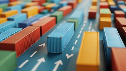 Global Cargo Movement with Forecasted Shipping Routes on 3D Map