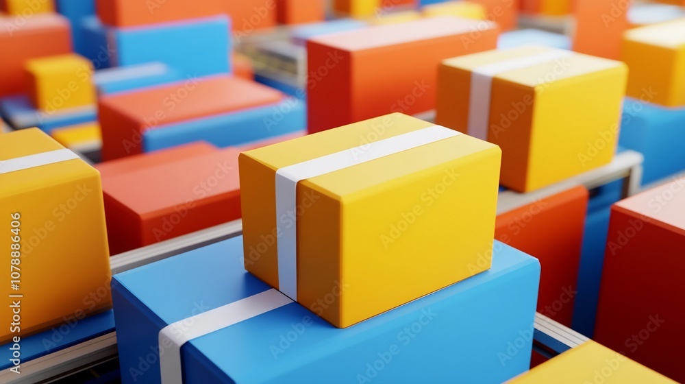 Poster organized delivery hub with efficient cube structures and streamlined