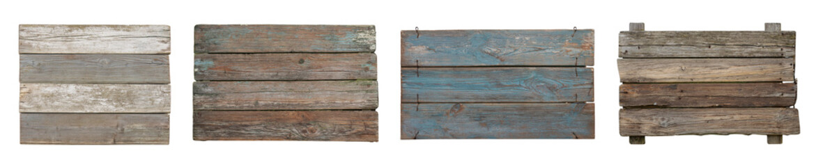 Fototapeta premium A collection of textured wooden planks in various weathered hues, perfect for backgrounds and designs.