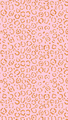 golden glittering leopard pattern on pink cosmetic and fashion background, luxury shiny gold vertical social media design element	