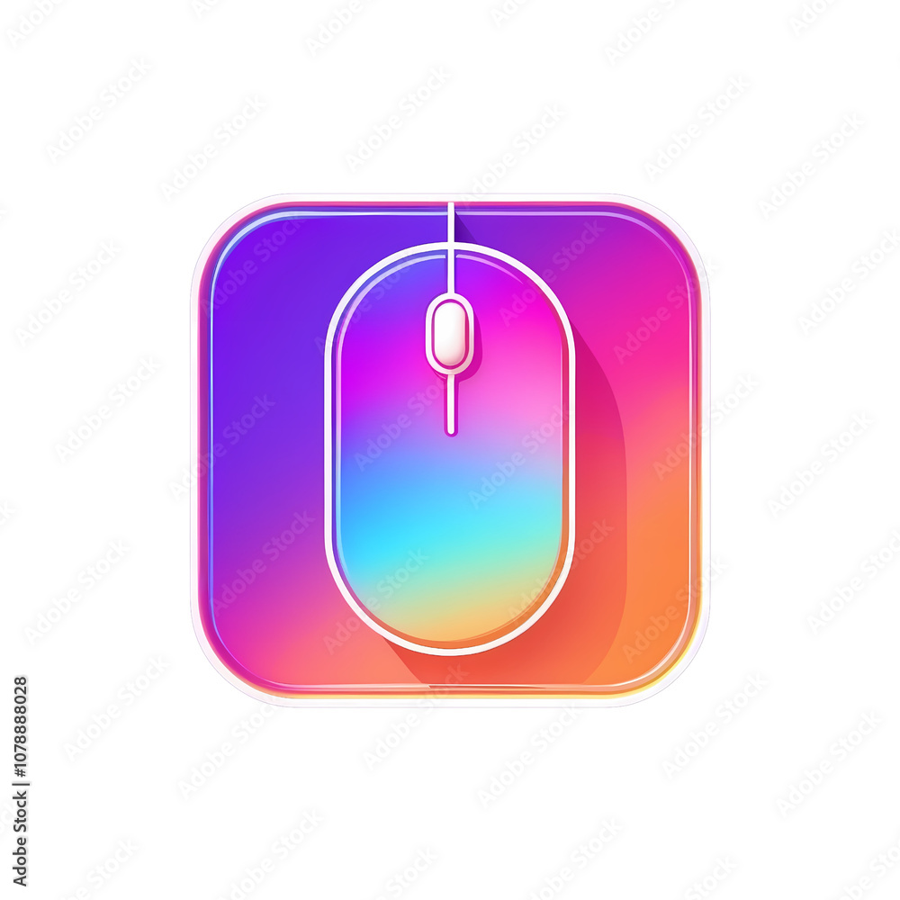 Poster colorful mouse icon with gradient background design