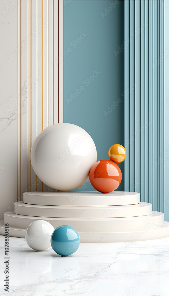 Poster explore creative design concepts with vibrant mockup preview of geometric shapes in modern architect