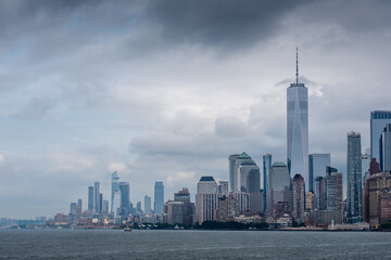 Fototapeta premium Stormy weather panorama in New York city