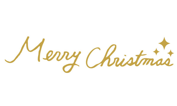 メリークリスマス 手描き　文字　筆記体　英語　Merry Christmas　キラキラ
