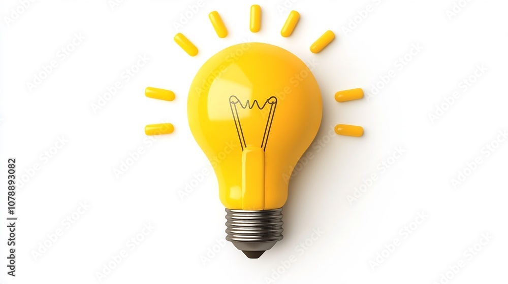Poster creativity lightbulb icon on blank background with copy space