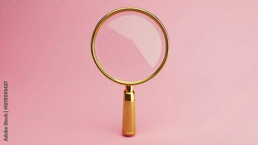 Aufkleber magnifying glass icon on empty background for search concept and analysis in 3d