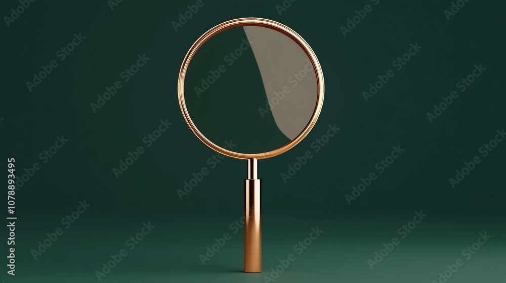 Poster magnifying glass icon for search concept with empty background 3d