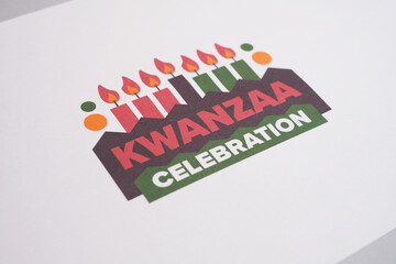 Fototapeta premium Kwanzaa Happy Celebration. African and African-American culture holiday. Seven days festival, celebrate annual from December 26 to January 1. Black history. Poster