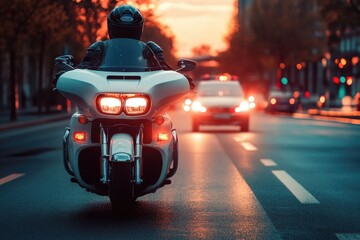 Law Enforcement Official Apprehends Speeding Motorcyclist of Caucasian Origin