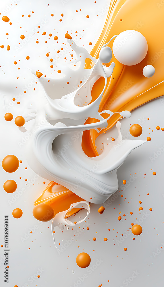 Poster explore dynamic colorful mockup concepts featuring vibrant paint splashes and fluid shapes for creat