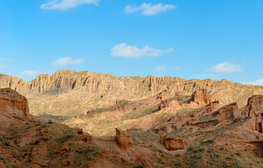 Aksu Wensu Grand Canyon National Geopark autumn natural scenery in Aksu, Xinjiang.
