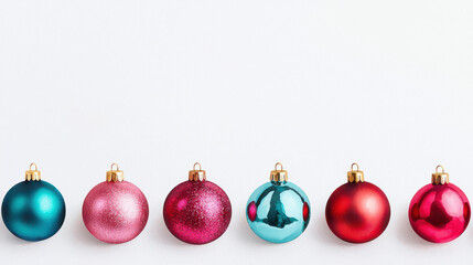 Colorful Christmas ornaments create festive atmosphere for holiday season