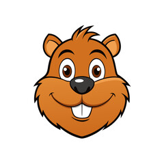 Funny Beaver head vector art illustration