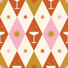 Retro style christmas seamless pattern.