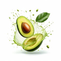 the AI Image Generator, A fresh avocado cut in half,