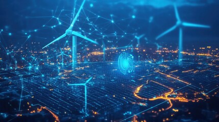 AI in renewable energy management, optimizing solar and wind farm output. 