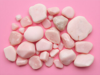 Сomposition of pink stones on pink background