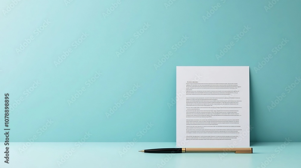 Aufkleber minimalist resume document icon on empty background with copy space