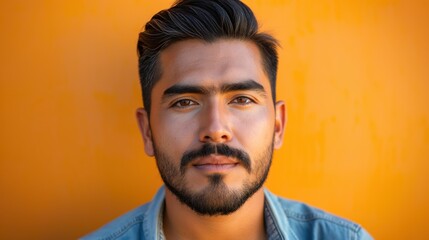 Obraz premium Studio portrait of a hispanic immigrant man / Latino immigrant