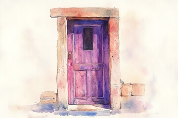 Old wooden door and moldy painted wall texture background.. Colorfull wall with moss and mold. Abstract vintage grunge surface background
