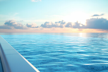 Plakat Swimming Pool on Cruise Ship, leisure and recreation at sea, wellness and spa services, comfort and relaxation on deck, ocean journey on cruise ship