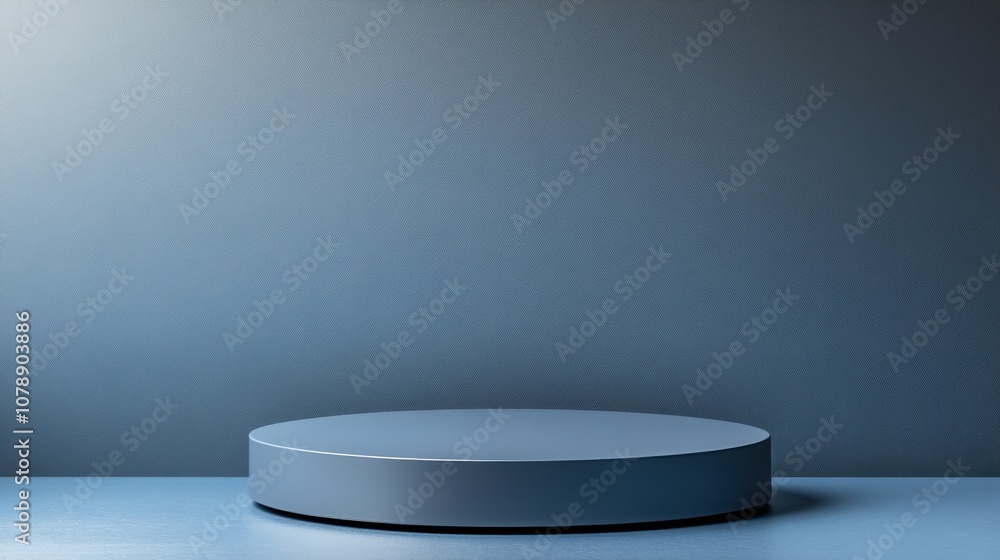 Poster minimalist round display platform in soft light against a simple background ideal for product showca