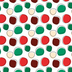 Abstract seamless pattern.Colorful doodle geometric shape repeat pattern isolated on white background.Vector graphic illustration background for Christmas.