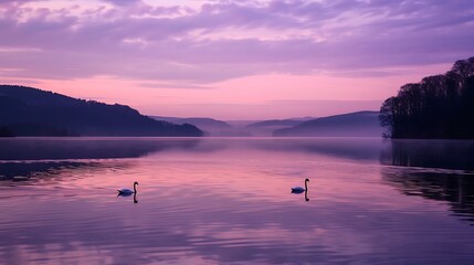 "Serene Lake Scene with Calm Waters and Peaceful Atmosphere"
