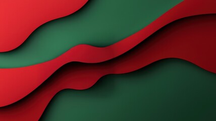 Christmas sale discount banner. A vibrant abstract design featuring layered red and green shapes, creating a dynamic visual effect suitable for festive themes.