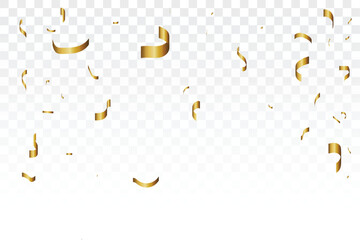 Celebration background template with confetti and gold ribbons, Luxury gold and carnival ribbons. Luxury greeting rich invitation card, Birthday, Holiday,