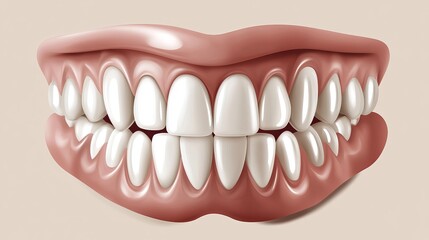 Fototapeta premium White, Clean, and Strong Teeth with Fluoride: Preventing Tooth Decay – Realistic Vector Illustration