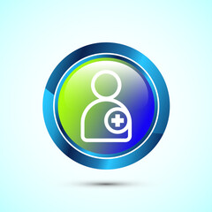 Doctor icon design illustration, Medical consultation and assistant avatar symbol. Glossy Round Button Design