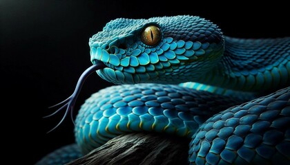 Obraz premium 鮮やかなブルーバイパーヘビ