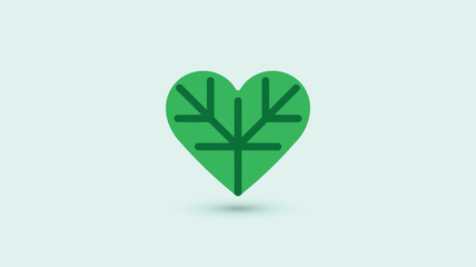 Illustration of a Green Leaf Isolated on Light Background
