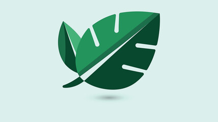 Illustration of a Green Leaf Isolated on Light Background