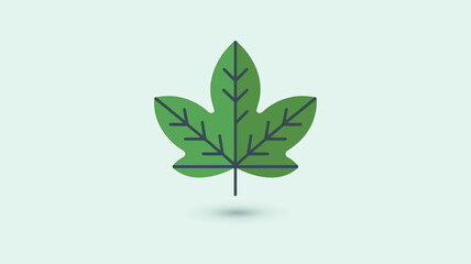 Illustration of a Green Leaf Isolated on Light Background