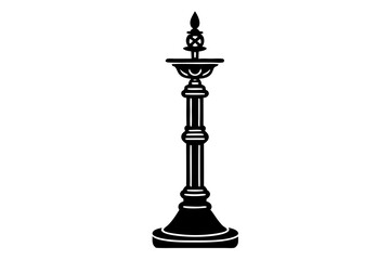 Fototapeta premium Beautiful candlestick isolated over white background vector art illustration