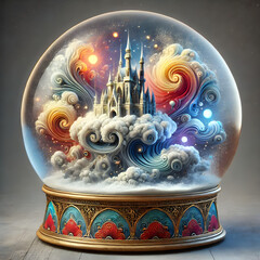 Surreal Castle Snow Globe